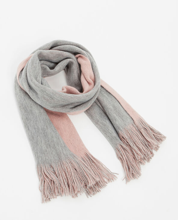 Echarpe double face gris foncé - Pimkie