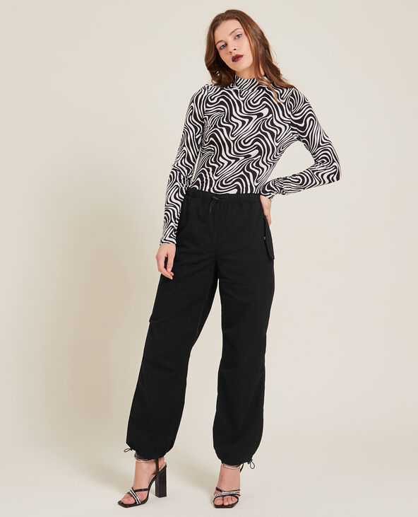 Pantalon parachute multipoche noir - Pimkie