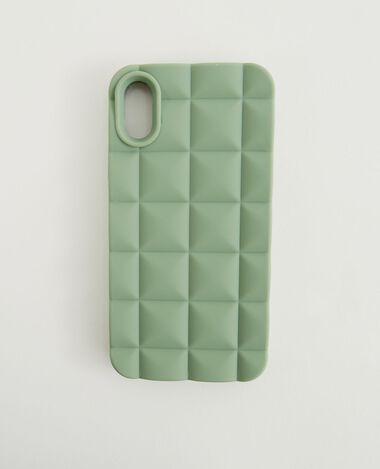 Coque iPhone effet matelassé vert de gris - Pimkie