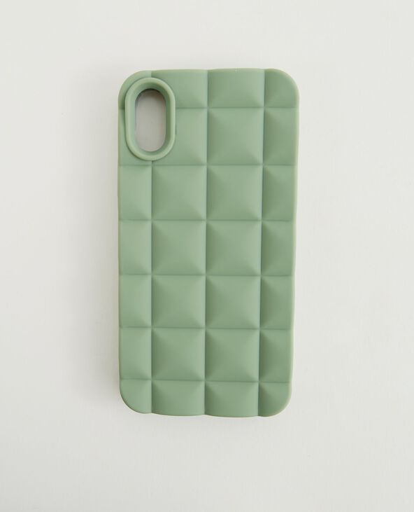 Coque iPhone effet matelassé vert de gris - Pimkie