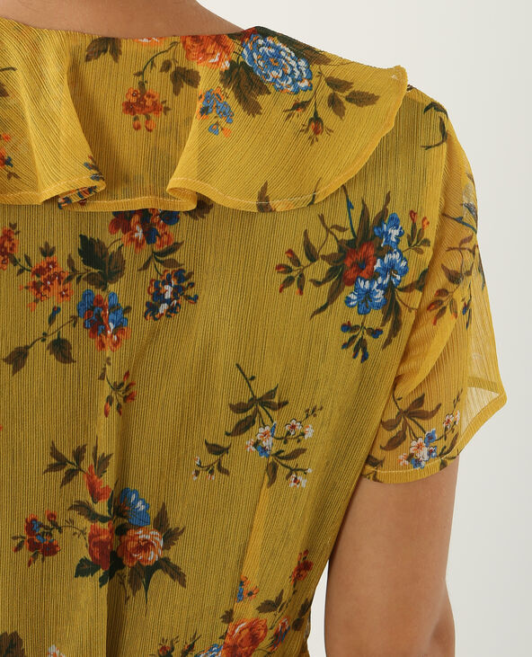 Robe portefeuille jaune ocre - Pimkie