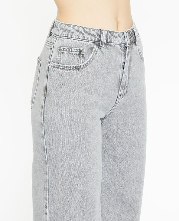 Jean wide taille haute gris clair - Pimkie
