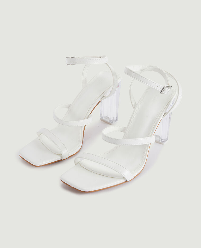 Sandales avec talons plexi blanc - Pimkie