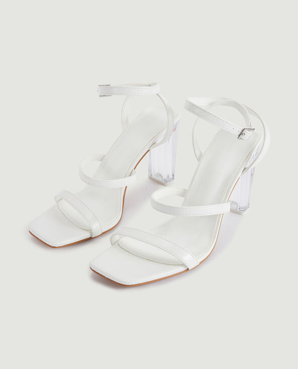 Sandales avec talons plexi blanc - Pimkie
