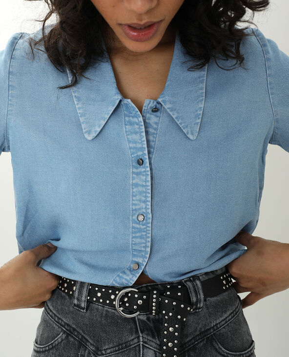 Chemise en jean bleu clair - Pimkie