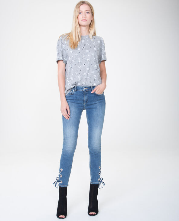 Jean slim à lacets bleu foncé - Pimkie