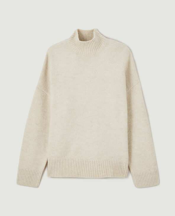 Pull oversize col montant beige - Pimkie