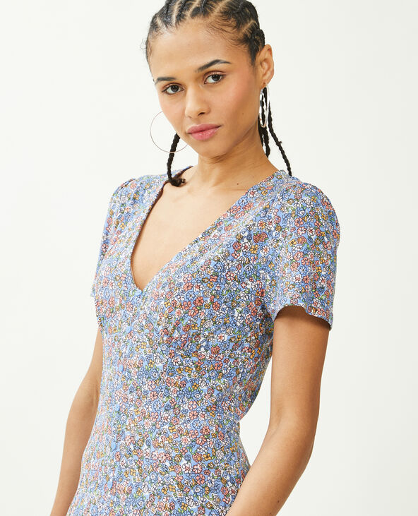 Robe courte avec boutons bleu - Pimkie