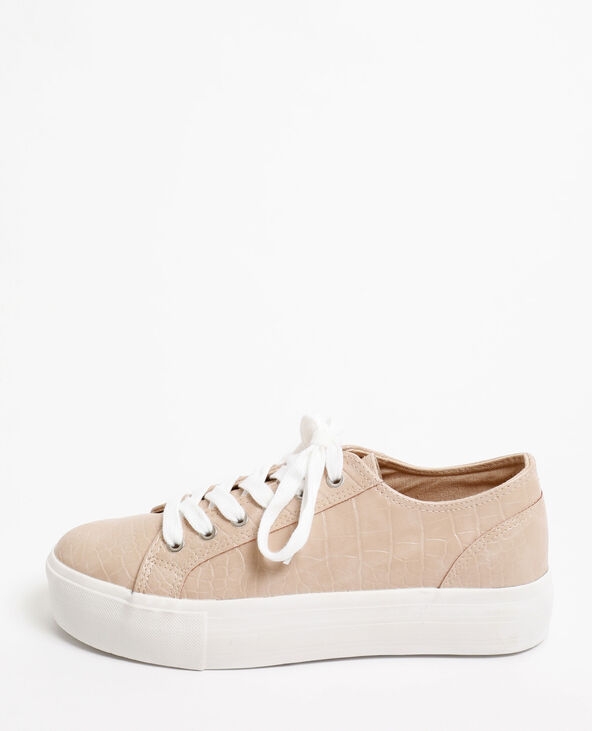 Baskets faux python beige - Pimkie