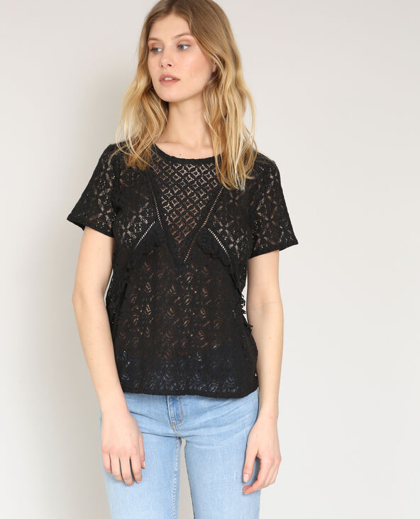Tee shirt en on sale dentelle noir