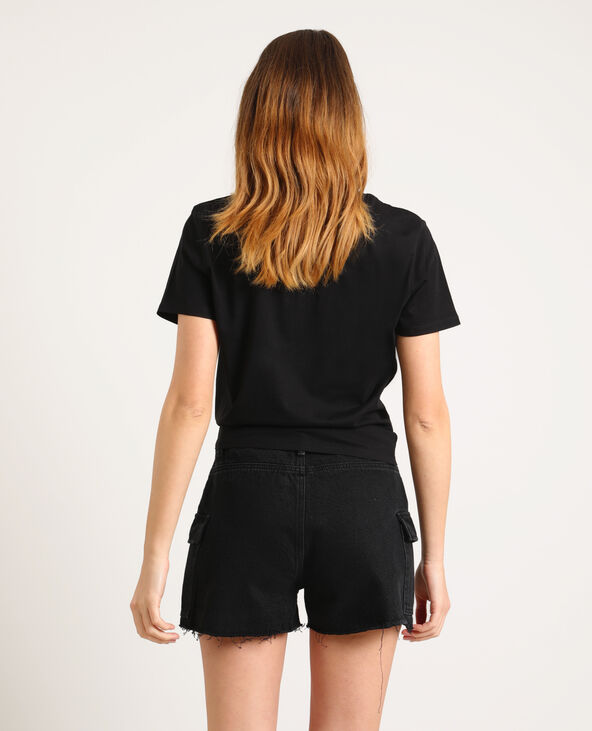 T-shirt à message noir - Pimkie