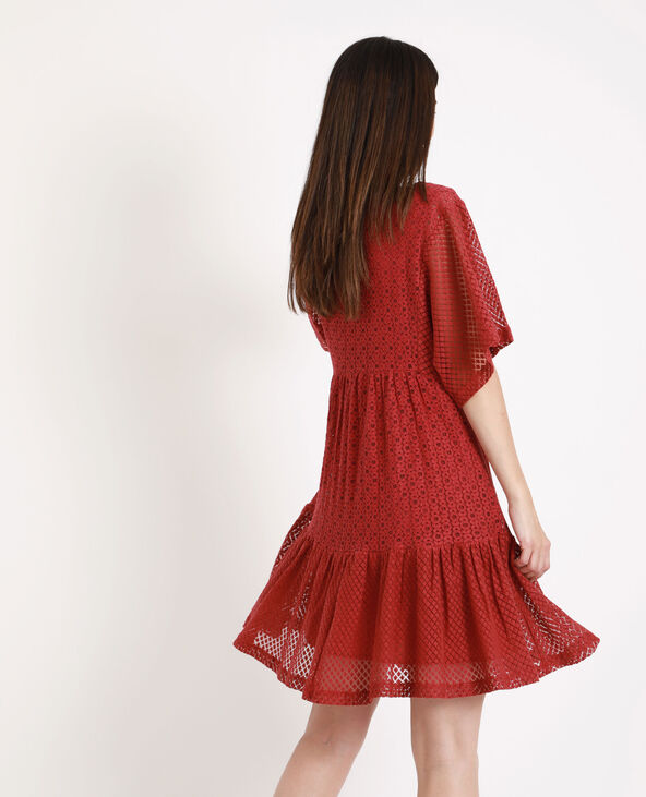 Robe en dentelle bordeaux - Pimkie