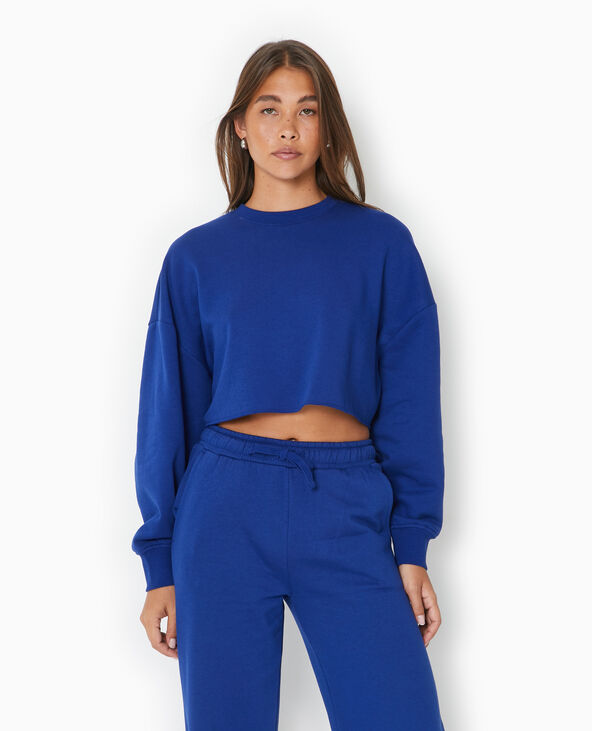 Sweat large cropped bleu marine - Pimkie