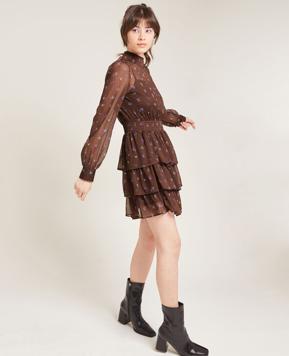 Robe à volants marron - Pimkie