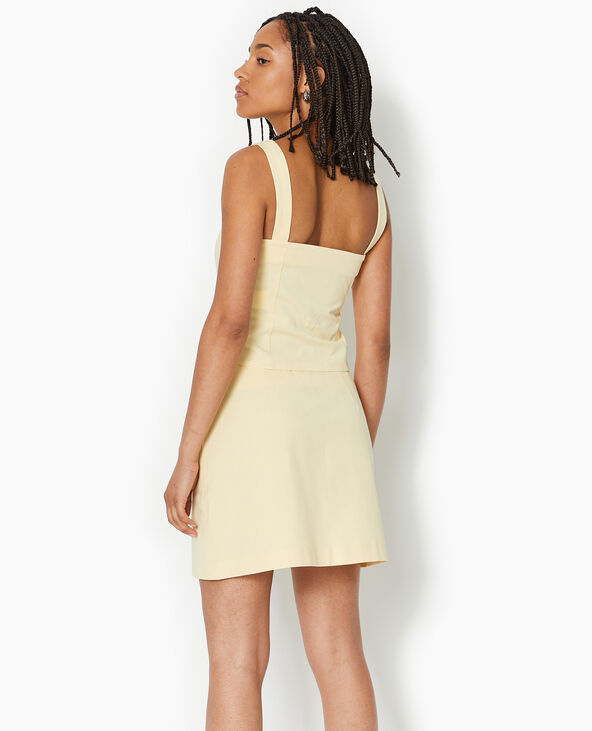 Top court à bretelles façon corset beige - Pimkie