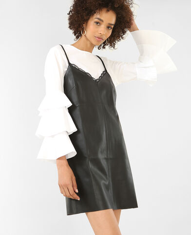 Robe en simili cuir noir - Pimkie