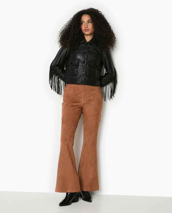 Pantalon flare en suédine camel - Pimkie