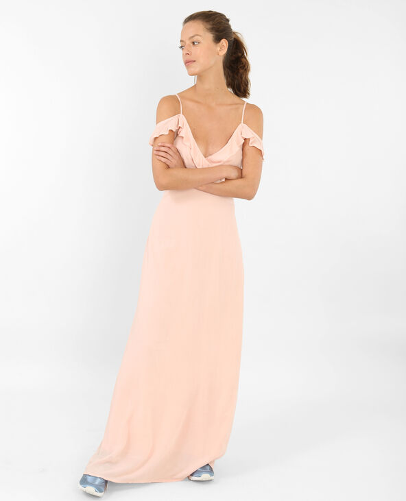 Robe longue manches peekaboo