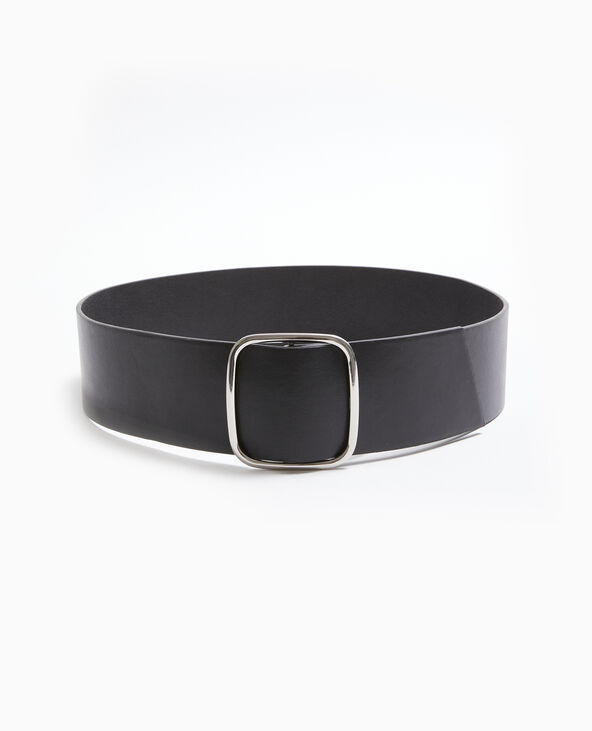 Ceinture large avec boucle carrée noir - Pimkie