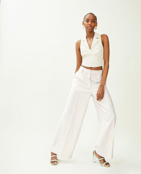 Pantalon large et droit écru - Pimkie