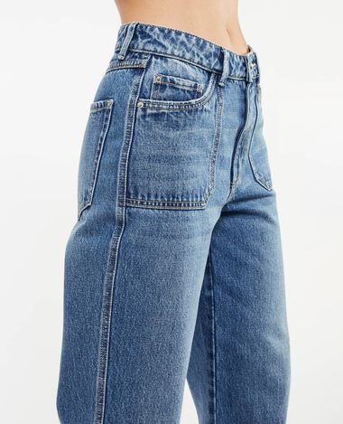 Jean droit taille haute bleu - Pimkie
