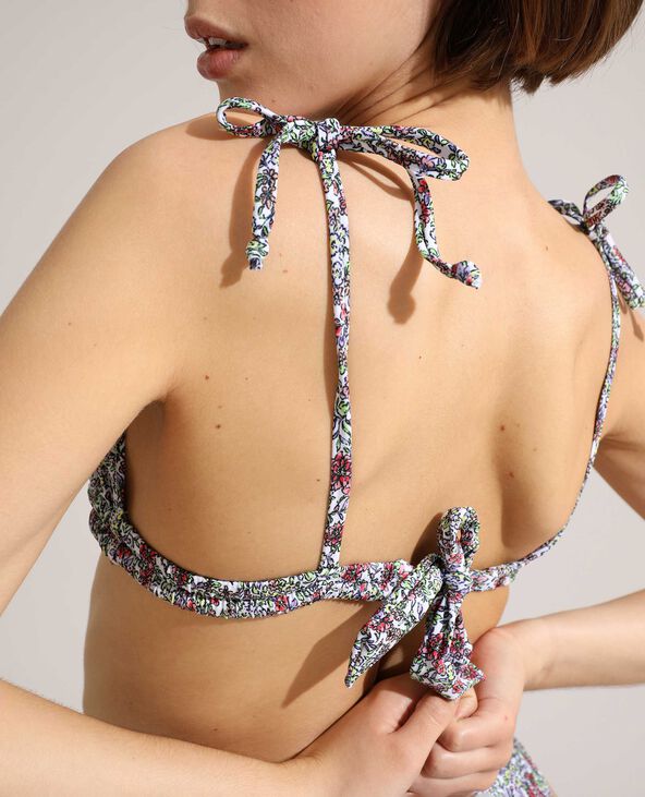 Haut de maillot de bain triangle à fleurs écru - Pimkie