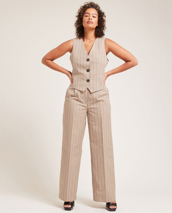 Pantalon wide leg écru - Pimkie