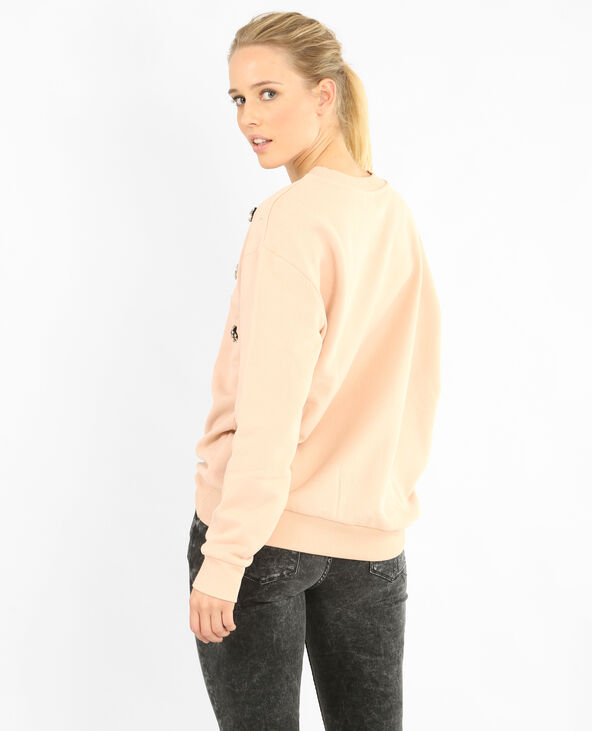Sweat à bijoux rose clair - Pimkie