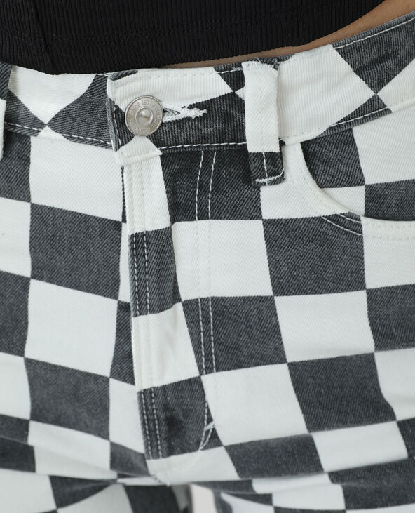 Jean straight high waist damier noir - Pimkie