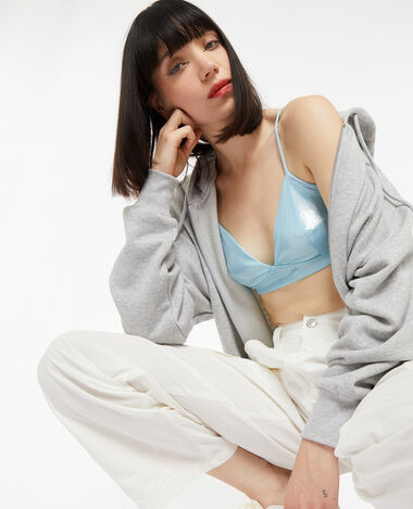 Brassière maille brillante bleu clair - Pimkie