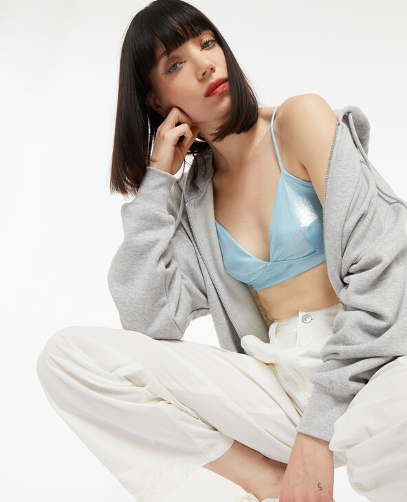 Brassière maille brillante bleu clair - Pimkie