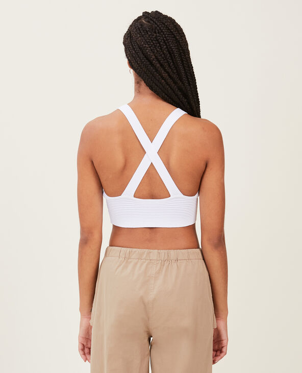 Brassière maille côtelée blanc - Pimkie