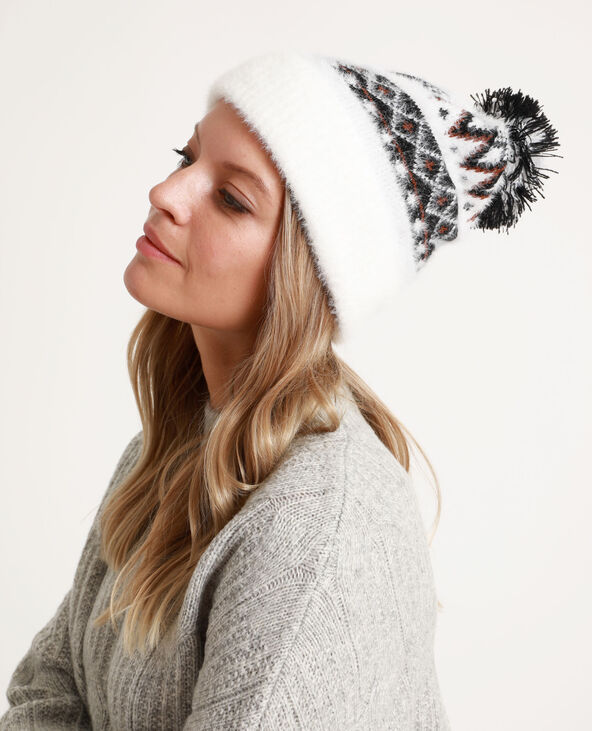 Bonnet jacquard blanc - Pimkie