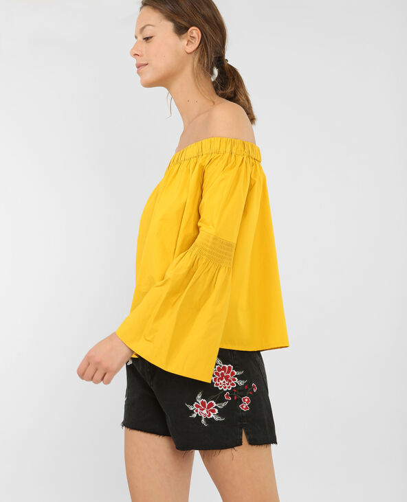 Blouse manches évasées jaune ocre - Pimkie