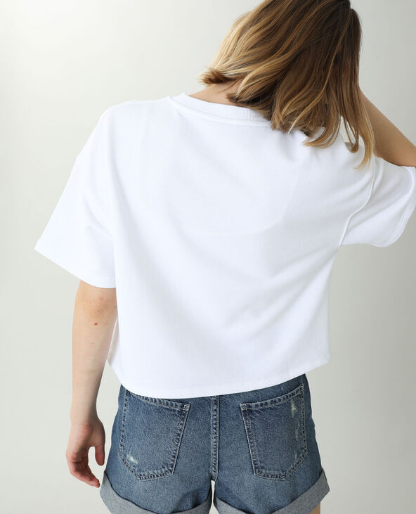 Sweat manches courtes blanc - Pimkie