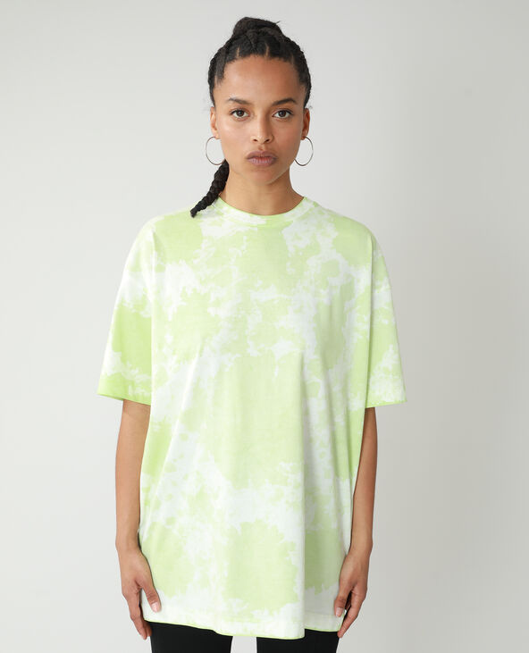 T-shirt oversize tie and dye vert anis - Pimkie