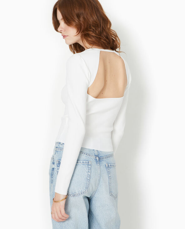 Pull fin avec dos-nu blanc - Pimkie