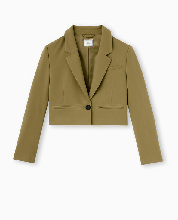Veste blazer courte vert kaki - Pimkie