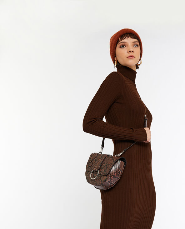 Robe longue moulante en maille côtelée marron - Pimkie
