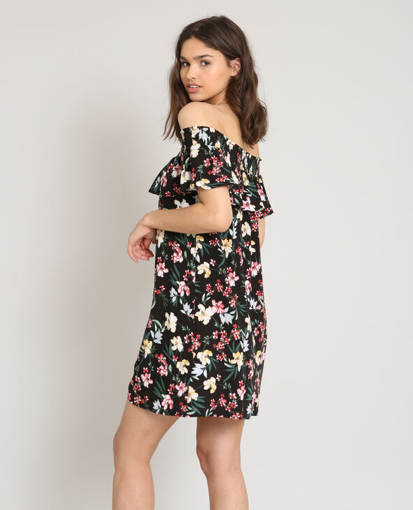 Robe col bardot noir - Pimkie