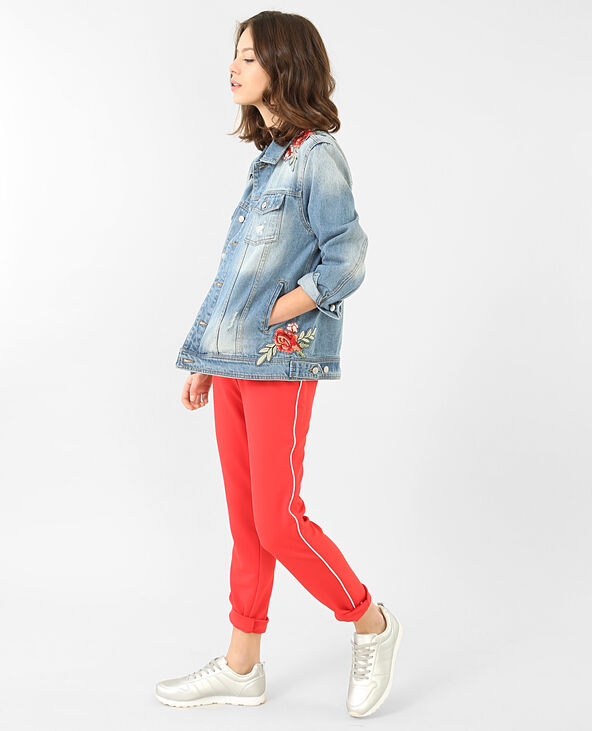 Veste denim à patchs bleu - Pimkie