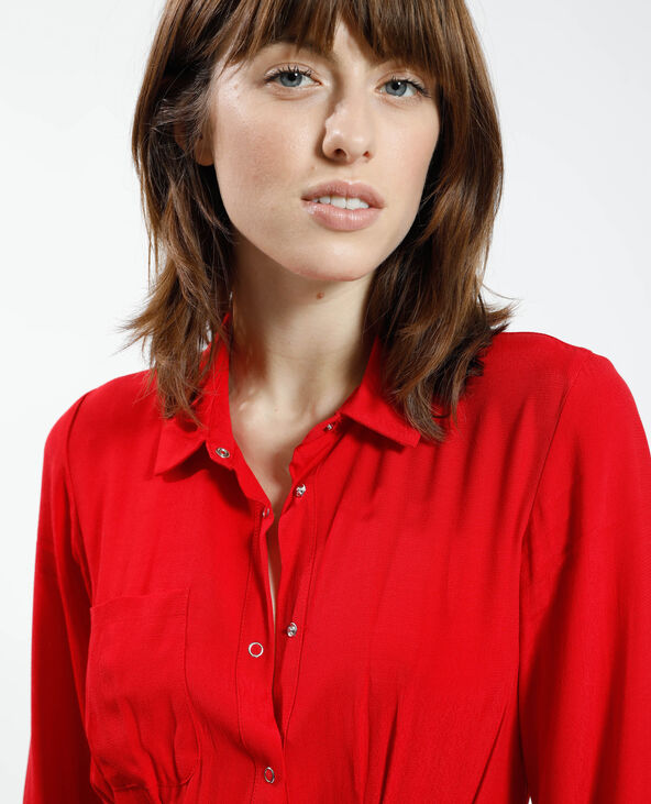 Robe chemise à nouer rouge - Pimkie