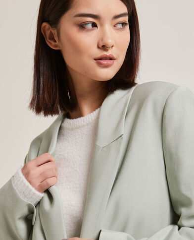 Veste blazer oversize en toile fluide vert - Pimkie