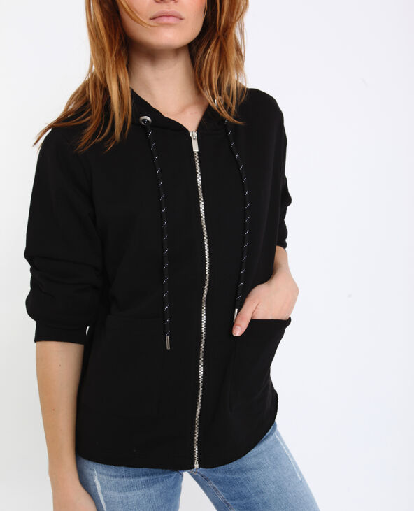 Gilet à capuche noir - Pimkie