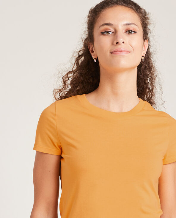 T-shirt basique col rond orange - Pimkie