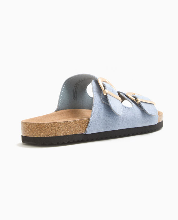 Mules à brides avec semelles façon liège bleu - Pimkie
