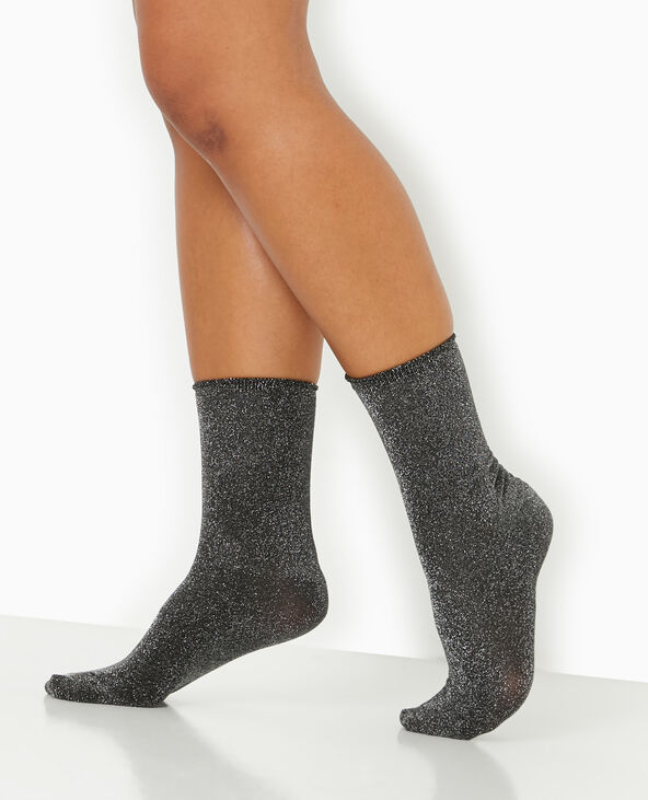Lot de 2 paires de chaussettes avec lurex noir - Pimkie