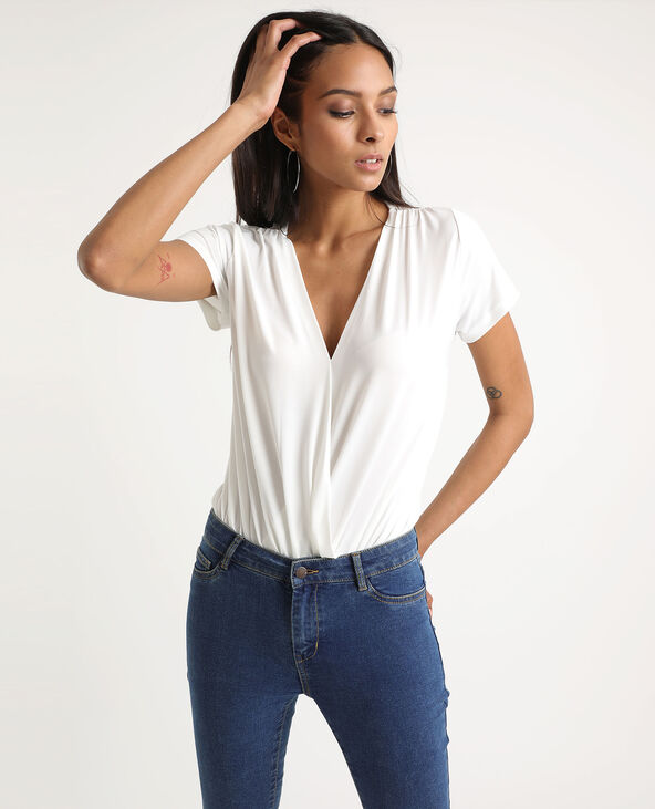 Body à manches courtes blanc - Pimkie