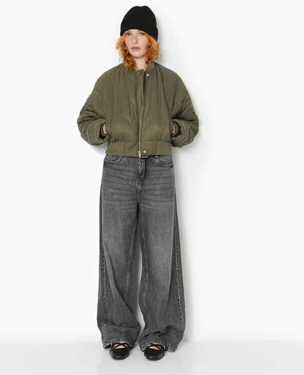 Blouson matelassé forme bombers vert kaki - Pimkie