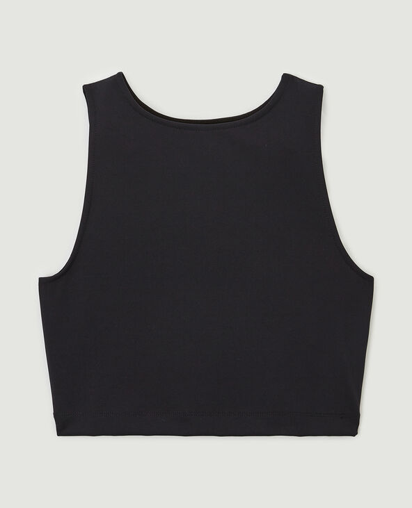 Top cropped sans manches noir - Pimkie